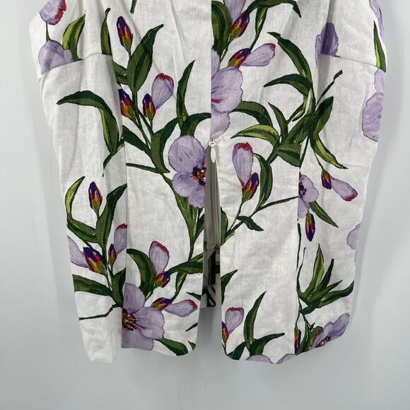 GABRIELLE UNION Balee Tank Size Large Split Hem Linen Blend Floral Summer NWT - Picture 10 of 14